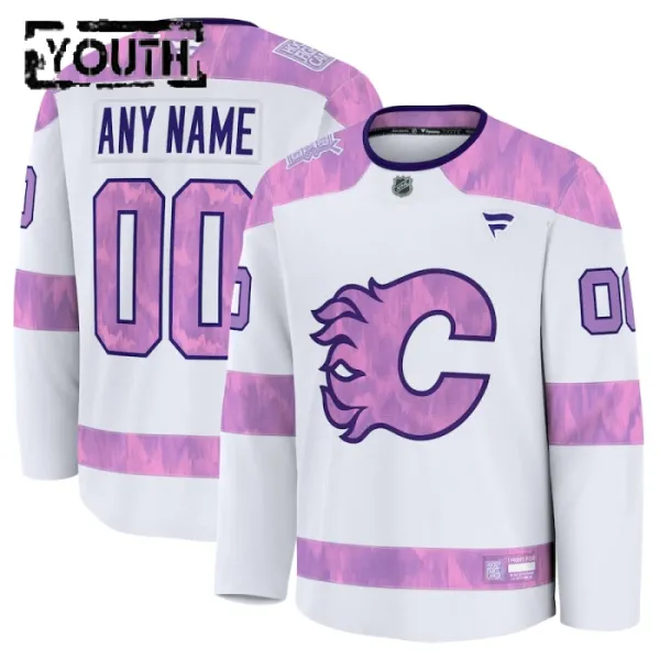 Fanatics Calgary Flames Lasten Pelipaita 2024-2025 Hockey Fights Cancer Practice Valkoinen ( Omalla Nimellä ) Fanatics Calgary Flames Lasten Pelipaita 2024-2025 Hockey Fights Cancer Practice Valkoinen ( Omalla Nimellä )