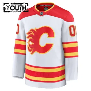 Fanatics Calgary Flames Lasten Pelipaita 2024-2025 Vieras Premium Valkoinen ( Omalla Nimellä )