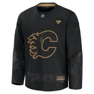 Fanatics Calgary Flames Pelipaita 2024-2025 Military Appreciation Practice Musta ( Omalla Nimellä )
