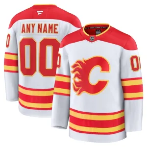 Fanatics Calgary Flames Pelipaita 2024-2025 Vieras Premium Valkoinen ( Omalla Nimellä )