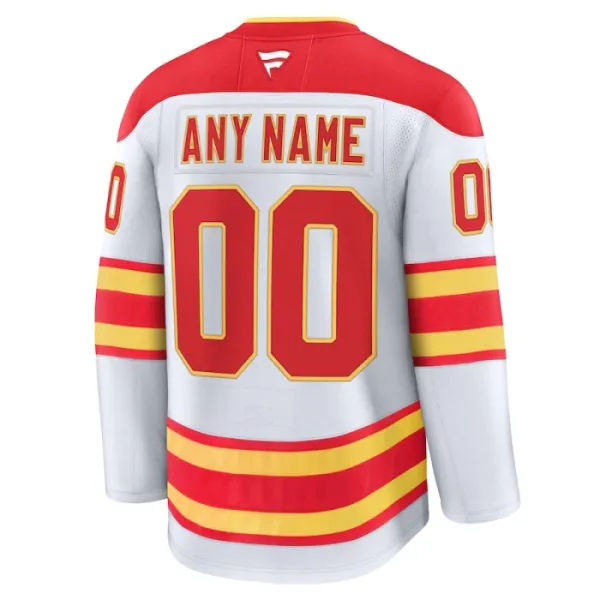 Fanatics Calgary Flames Pelipaita 2024-2025 Vieras Premium Valkoinen ( Omalla Nimellä )