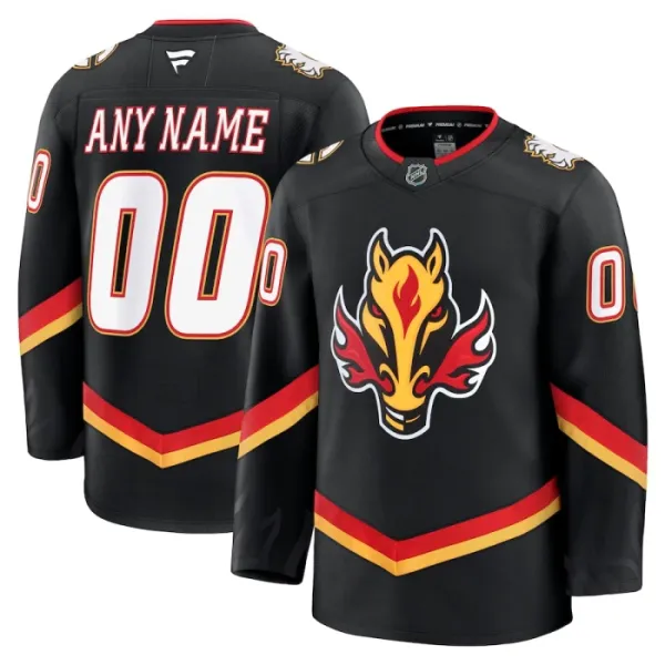 Fanatics Calgary Flames Pelipaita Kolmos Premium Musta ( Omalla Nimellä ) Fanatics Calgary Flames Pelipaita Kolmos Premium Musta ( Omalla Nimellä )