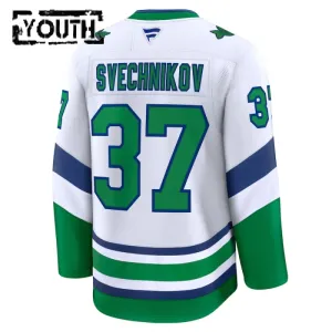 Fanatics Carolina Hurricanes Andrei Svechnikov Lasten Pelipaita 2024-2025 Kolmos Premium Valkoinen
