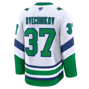 Fanatics Carolina Hurricanes Andrei Svechnikov Pelipaita 2024-2025 Kolmos Premium Valkoinen