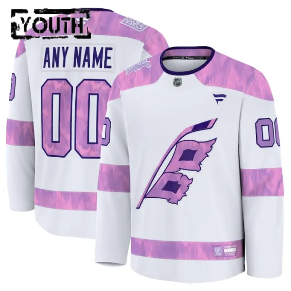 Fanatics Carolina Hurricanes Lasten Pelipaita 2024-2025 Hockey Fights Cancer Practice Valkoinen ( Omalla Nimellä ) Fanatics Carolina Hurricanes Lasten Pelipaita 2024-2025 Hockey Fights Cancer Practice Valkoinen ( Omalla Nimellä )