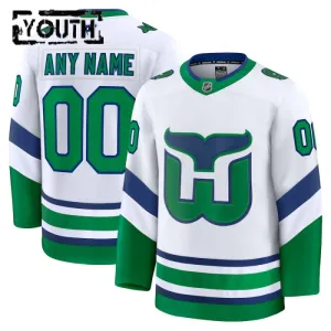 Fanatics Carolina Hurricanes Lasten Pelipaita 2024-2025 Kolmos Premium Valkoinen ( Omalla Nimellä )