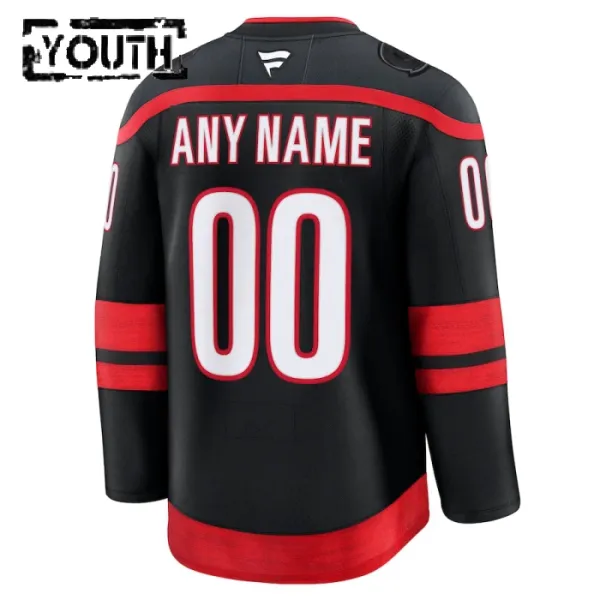 Fanatics Carolina Hurricanes Lasten Pelipaita 2024-2025 Koti Premium Musta ( Omalla Nimellä )