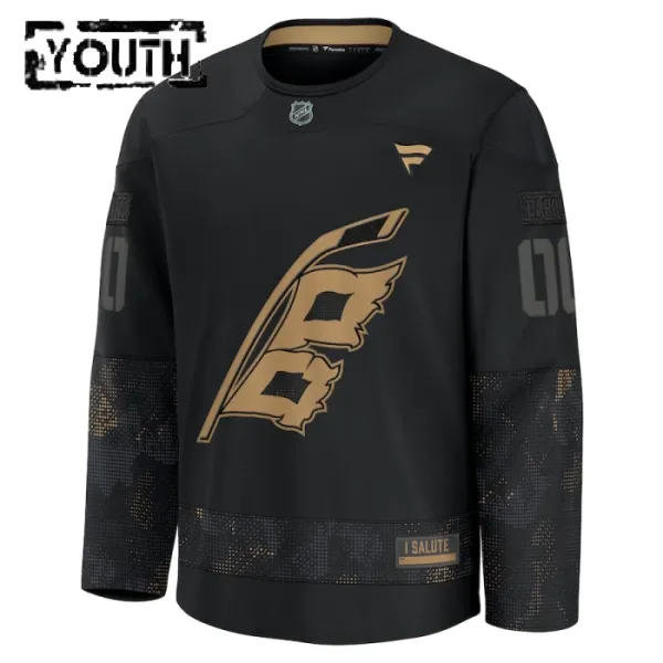 Fanatics Carolina Hurricanes Lasten Pelipaita 2024-2025 Military Appreciation Practice Musta ( Omalla Nimellä )