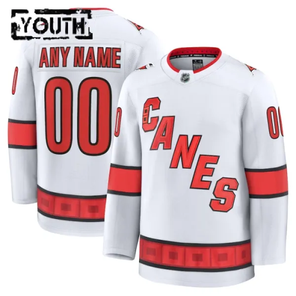 Fanatics Carolina Hurricanes Lasten Pelipaita 2024-2025 Vieras Premium Valkoinen ( Omalla Nimellä ) Fanatics Carolina Hurricanes Lasten Pelipaita 2024-2025 Vieras Premium Valkoinen ( Omalla Nimellä )
