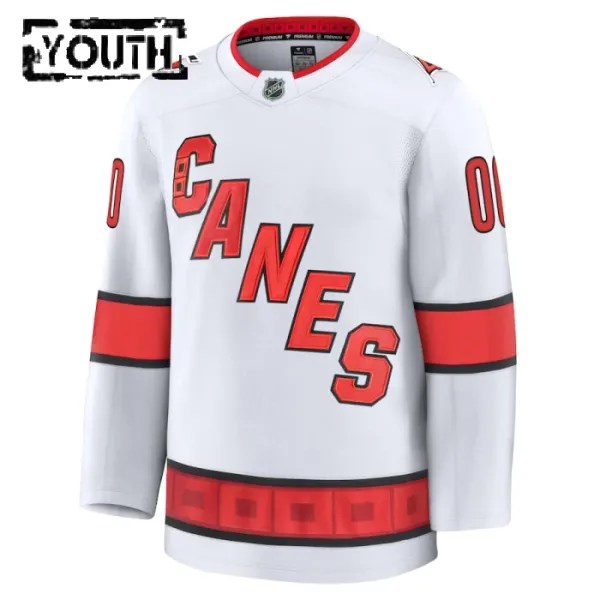 Fanatics Carolina Hurricanes Lasten Pelipaita 2024-2025 Vieras Premium Valkoinen ( Omalla Nimellä )