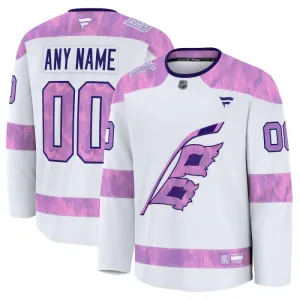 Fanatics Carolina Hurricanes Pelipaita 2024-2025 Hockey Fights Cancer Practice Valkoinen ( Omalla Nimellä )