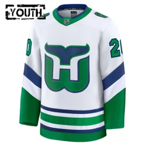 Fanatics Carolina Hurricanes Sebastian Aho Lasten Pelipaita 2024-2025 Kolmos Premium Valkoinen