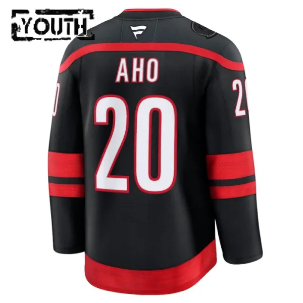 Fanatics Carolina Hurricanes Sebastian Aho Lasten Pelipaita 2024-2025 Koti Premium Musta