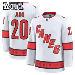 Fanatics Carolina Hurricanes Sebastian Aho Lasten Pelipaita 2024-2025 Vieras Premium Valkoinen