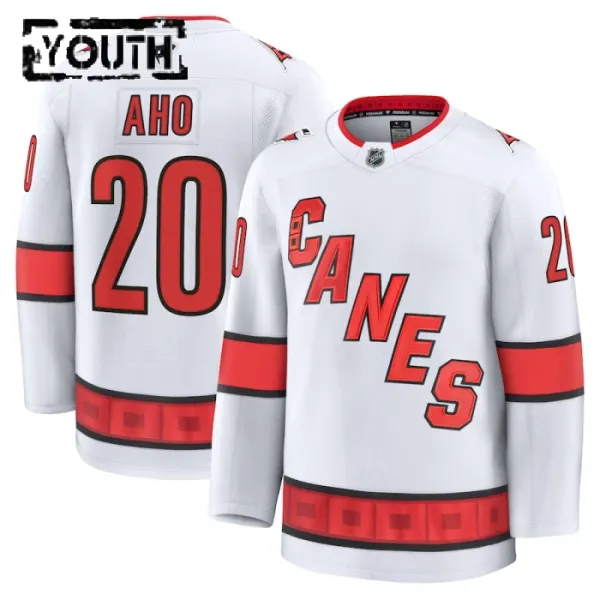 Fanatics Carolina Hurricanes Sebastian Aho Lasten Pelipaita 2024-2025 Vieras Premium Valkoinen Fanatics Carolina Hurricanes Sebastian Aho Lasten Pelipaita 2024-2025 Vieras Premium Valkoinen