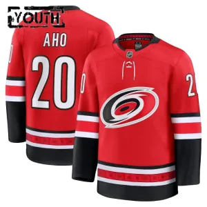 Fanatics Carolina Hurricanes Sebastian Aho Lasten Pelipaita Vuotispäivä Kolmos Premium Punainen
