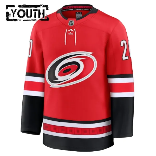 Fanatics Carolina Hurricanes Sebastian Aho Lasten Pelipaita Vuotispäivä Kolmos Premium Punainen