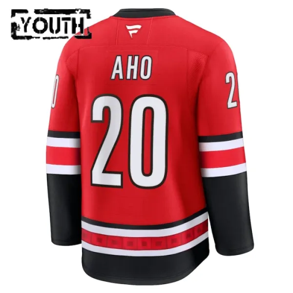 Fanatics Carolina Hurricanes Sebastian Aho Lasten Pelipaita Vuotispäivä Kolmos Premium Punainen
