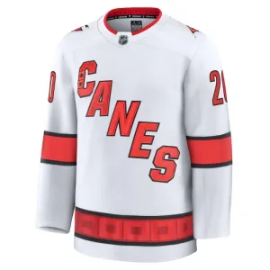 Fanatics Carolina Hurricanes Sebastian Aho Pelipaita 2024-2025 Vieras Premium Valkoinen