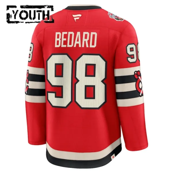 Fanatics Chicago Blackhawks Connor Bedard Lasten Pelipaita 2024-2025 Premium Winter Classic Punainen