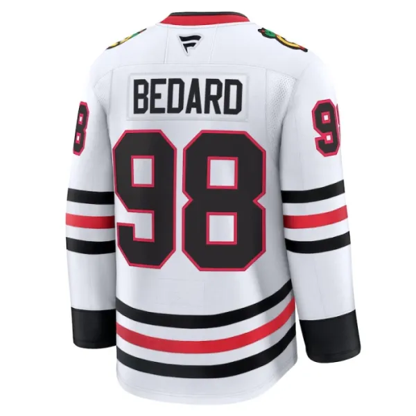 Fanatics Chicago Blackhawks Connor Bedard Pelipaita 2024-2025 Vieras Premium Valkoinen