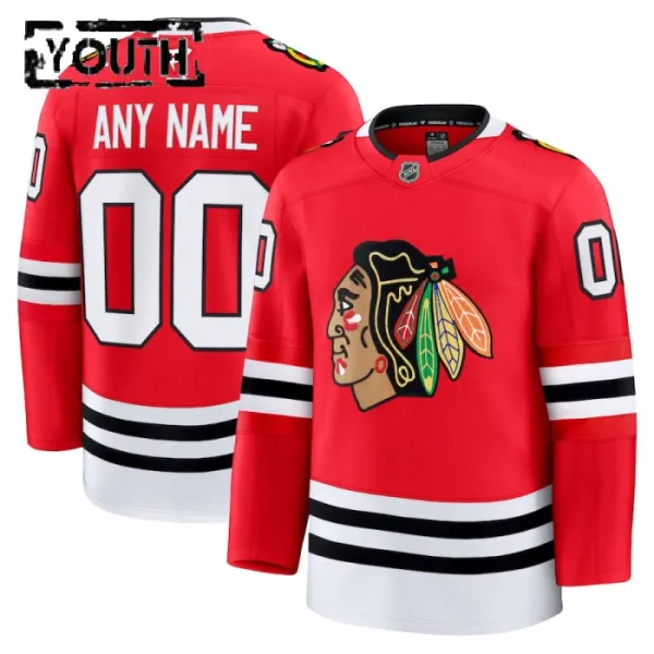 Fanatics Chicago Blackhawks Lasten Pelipaita 2024-2025 Koti Premium Punainen ( Omalla Nimellä ) Fanatics Chicago Blackhawks Lasten Pelipaita 2024-2025 Koti Premium Punainen ( Omalla Nimellä )