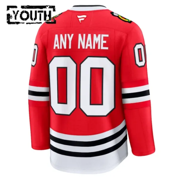 Fanatics Chicago Blackhawks Lasten Pelipaita 2024-2025 Koti Premium Punainen ( Omalla Nimellä )