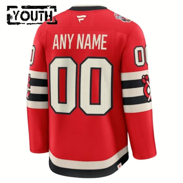 Fanatics Chicago Blackhawks Lasten Pelipaita 2024-2025 Premium Winter Classic Punainen ( Omalla Nimellä )