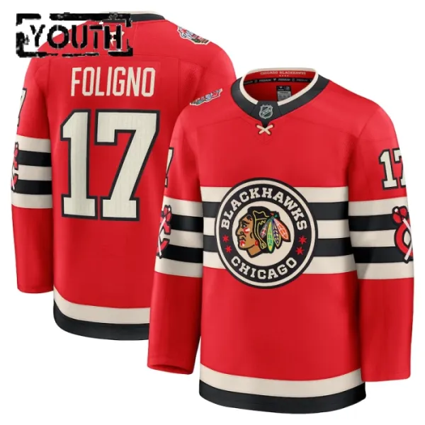 Fanatics Chicago Blackhawks Nick Foligno Lasten Pelipaita 2024-2025 Premium Winter Classic Punainen Fanatics Chicago Blackhawks Nick Foligno Lasten Pelipaita 2024-2025 Premium Winter Classic Punainen
