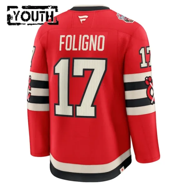 Fanatics Chicago Blackhawks Nick Foligno Lasten Pelipaita 2024-2025 Premium Winter Classic Punainen