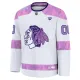 Fanatics Chicago Blackhawks Pelipaita 2024-2025 Hockey Fights Cancer Practice Valkoinen ( Omalla Nimellä )