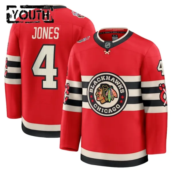 Fanatics Chicago Blackhawks Seth Jones Lasten Pelipaita 2024-2025 Premium Winter Classic Punainen Fanatics Chicago Blackhawks Seth Jones Lasten Pelipaita 2024-2025 Premium Winter Classic Punainen