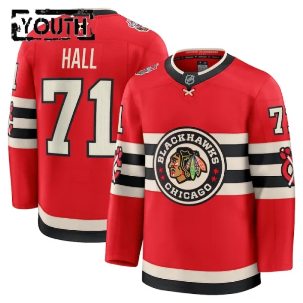 Fanatics Chicago Blackhawks Taylor Hall Lasten Pelipaita 2024-2025 Premium Winter Classic Punainen Fanatics Chicago Blackhawks Taylor Hall Lasten Pelipaita 2024-2025 Premium Winter Classic Punainen