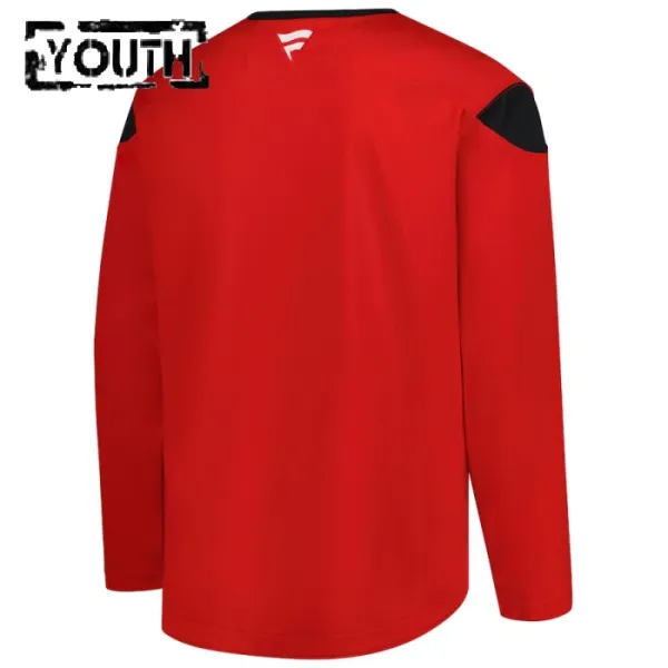 Fanatics Chicago Blackhawks Team Lasten Pelipaita 2024-2025 Practice Punainen ( Omalla Nimellä )