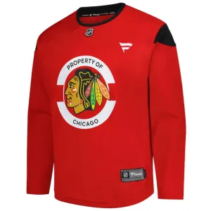 Fanatics Chicago Blackhawks Team Pelipaita 2024-2025 Practice Punainen ( Omalla Nimellä )