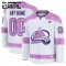 Fanatics Colorado Avalanche Lasten Pelipaita 2024-2025 Hockey Fights Cancer Practice Valkoinen ( Omalla Nimellä )