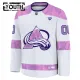 Fanatics Colorado Avalanche Lasten Pelipaita 2024-2025 Hockey Fights Cancer Practice Valkoinen ( Omalla Nimellä )