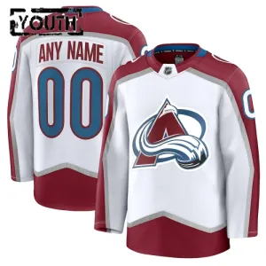 Fanatics Colorado Avalanche Lasten Pelipaita 2024-2025 Vieras Premium Valkoinen ( Omalla Nimellä )