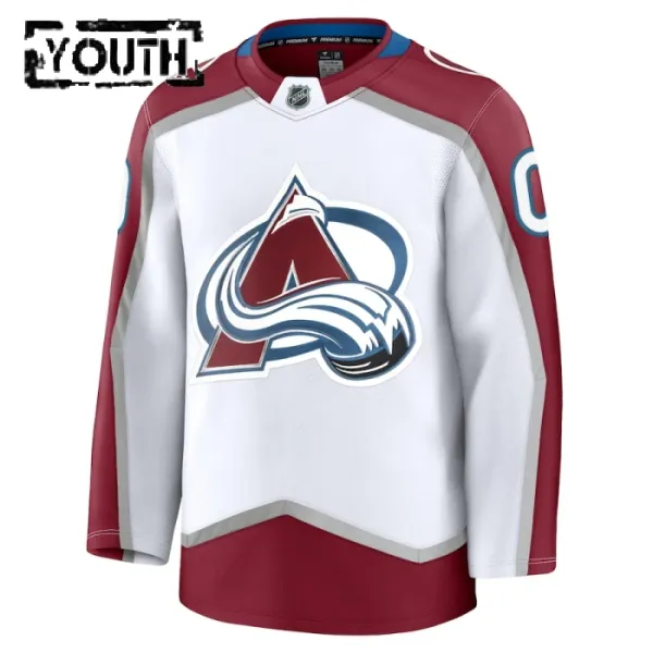 Fanatics Colorado Avalanche Lasten Pelipaita 2024-2025 Vieras Premium Valkoinen ( Omalla Nimellä )