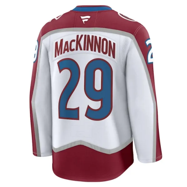 Fanatics Colorado Avalanche Nathan MacKinnon Pelipaita 2024-2025 Vieras Premium Valkoinen