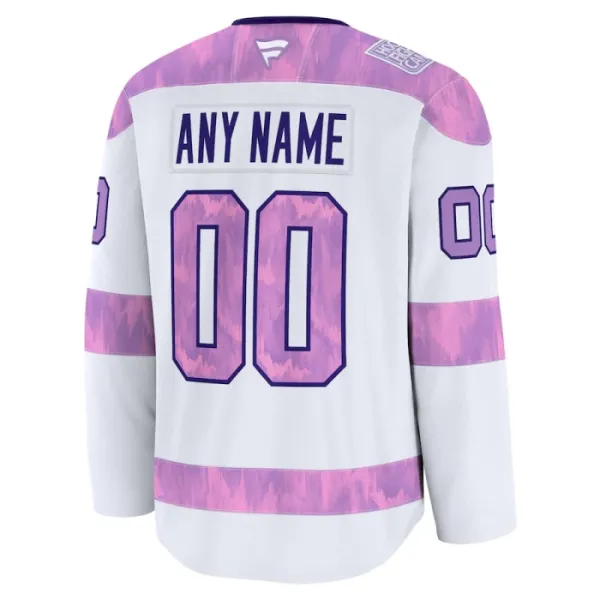 Fanatics Colorado Avalanche Pelipaita 2024-2025 Hockey Fights Cancer Practice Valkoinen ( Omalla Nimellä )