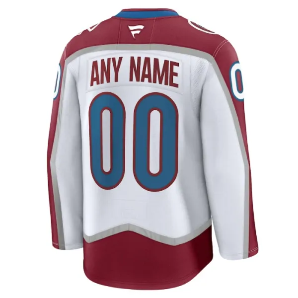 Fanatics Colorado Avalanche Pelipaita 2024-2025 Vieras Premium Valkoinen ( Omalla Nimellä )