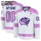Fanatics Columbus Blue Jackets Lasten Pelipaita 2024-2025 Hockey Fights Cancer Practice Valkoinen ( Omalla Nimellä )