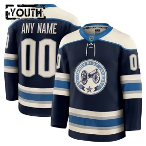 Fanatics Columbus Blue Jackets Lasten Pelipaita 2024-2025 Kolmos Premium Navy ( Omalla Nimellä )