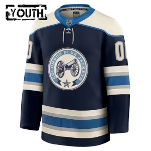 Fanatics Columbus Blue Jackets Lasten Pelipaita 2024-2025 Kolmos Premium Navy ( Omalla Nimellä )