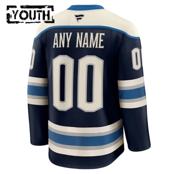 Fanatics Columbus Blue Jackets Lasten Pelipaita 2024-2025 Kolmos Premium Navy ( Omalla Nimellä )