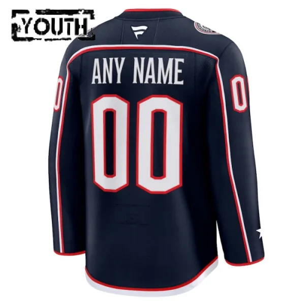 Fanatics Columbus Blue Jackets Lasten Pelipaita 2024-2025 Koti Premium Navy ( Omalla Nimellä )
