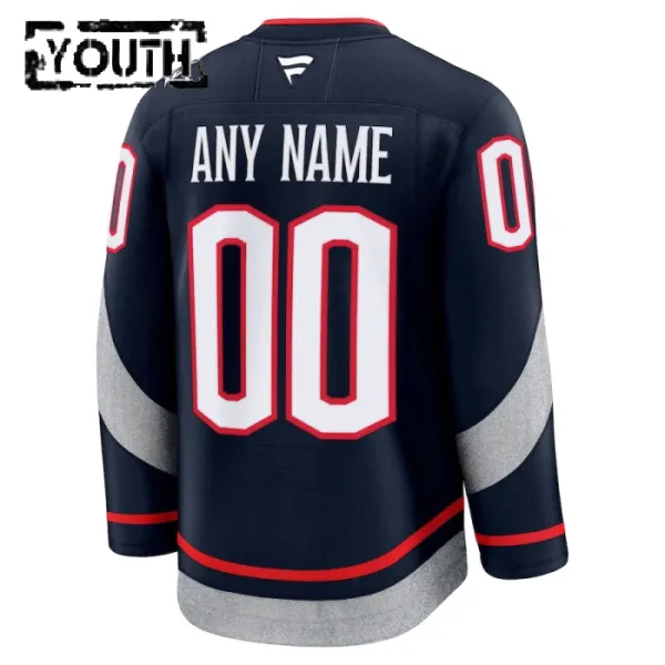 Fanatics Columbus Blue Jackets Lasten Pelipaita 2024-2025 Premium Stadium Series Navy ( Omalla Nimellä )