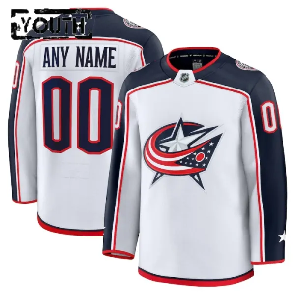 Fanatics Columbus Blue Jackets Lasten Pelipaita 2024-2025 Vieras Premium Valkoinen ( Omalla Nimellä ) Fanatics Columbus Blue Jackets Lasten Pelipaita 2024-2025 Vieras Premium Valkoinen ( Omalla Nimellä )