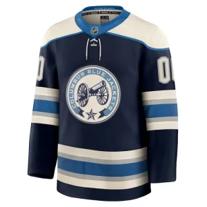 Fanatics Columbus Blue Jackets Pelipaita 2024-2025 Kolmos Premium Navy ( Omalla Nimellä )